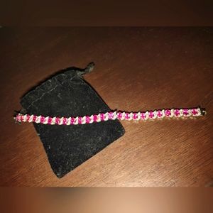 Pink Semiprecious Tennis Bracelet